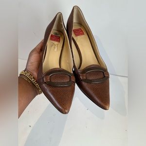 Oscar de la rents size 8 brown pencil toe heels…